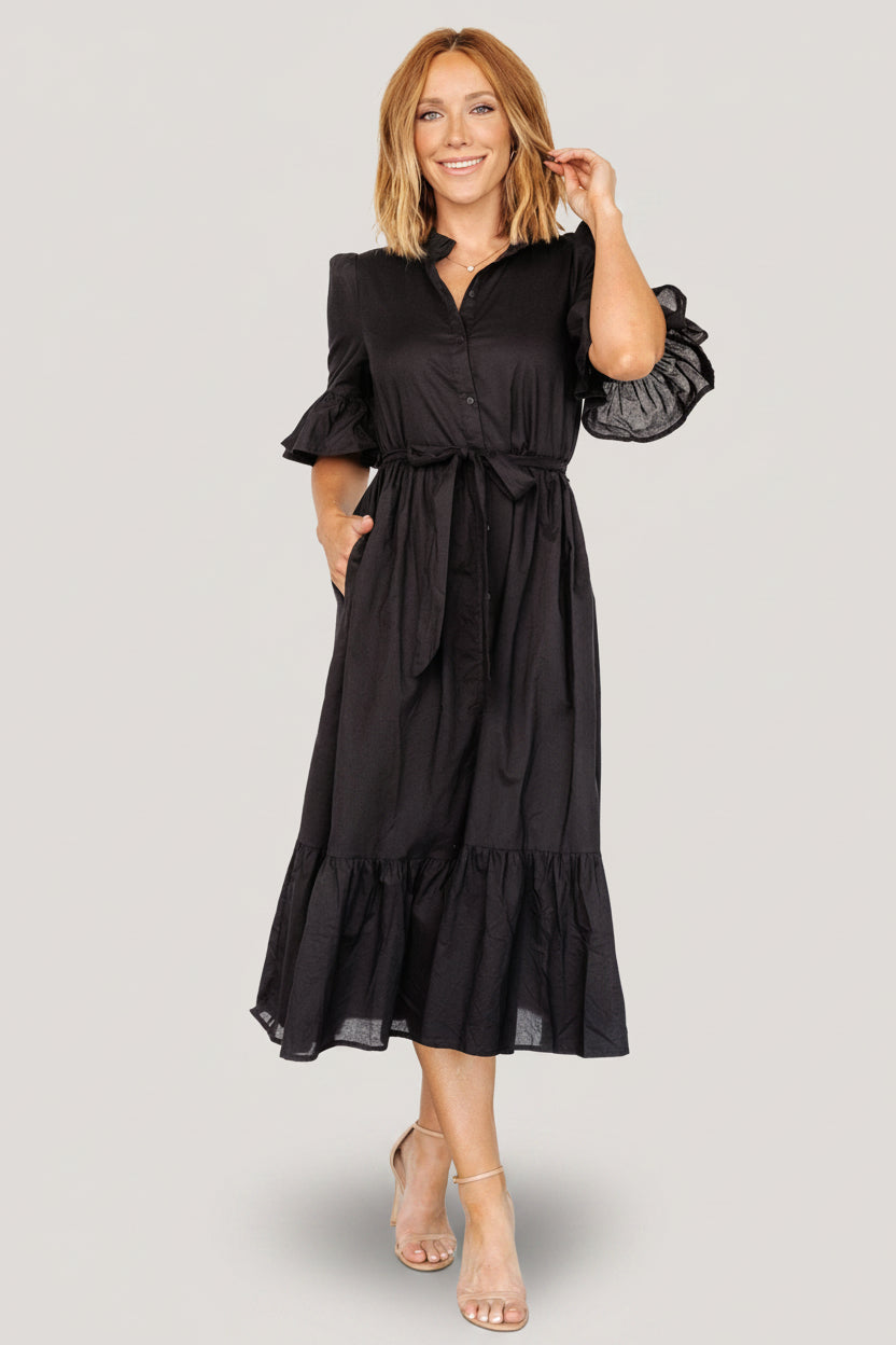 Mirielle Midi Dress | Black Mirielle Midi Dress | Black
