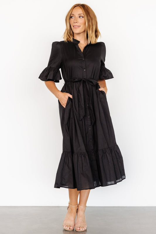 Mirielle Midi Dress | Black - Baltic Born