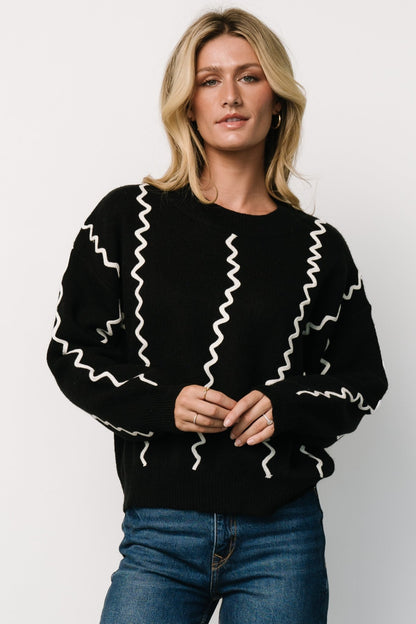 Misha Patterned Sweater | Black - Baltic Born