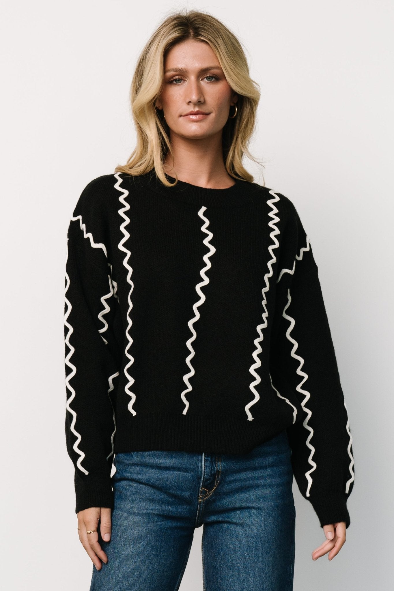 Misha Patterned Sweater | Black - Baltic Born