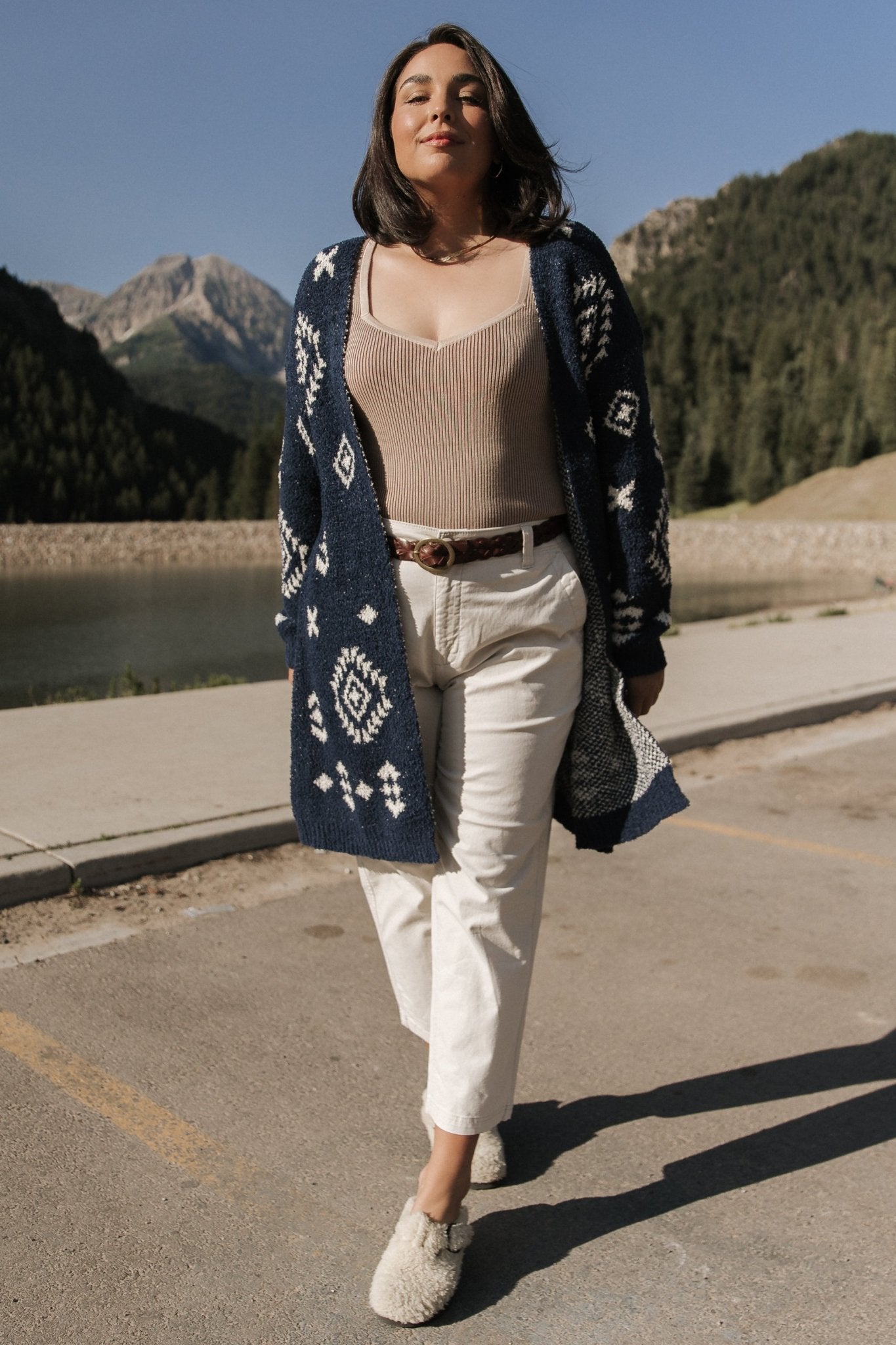 Missoula Oversized Cardigan | Navy + Ivory - Baltic Born