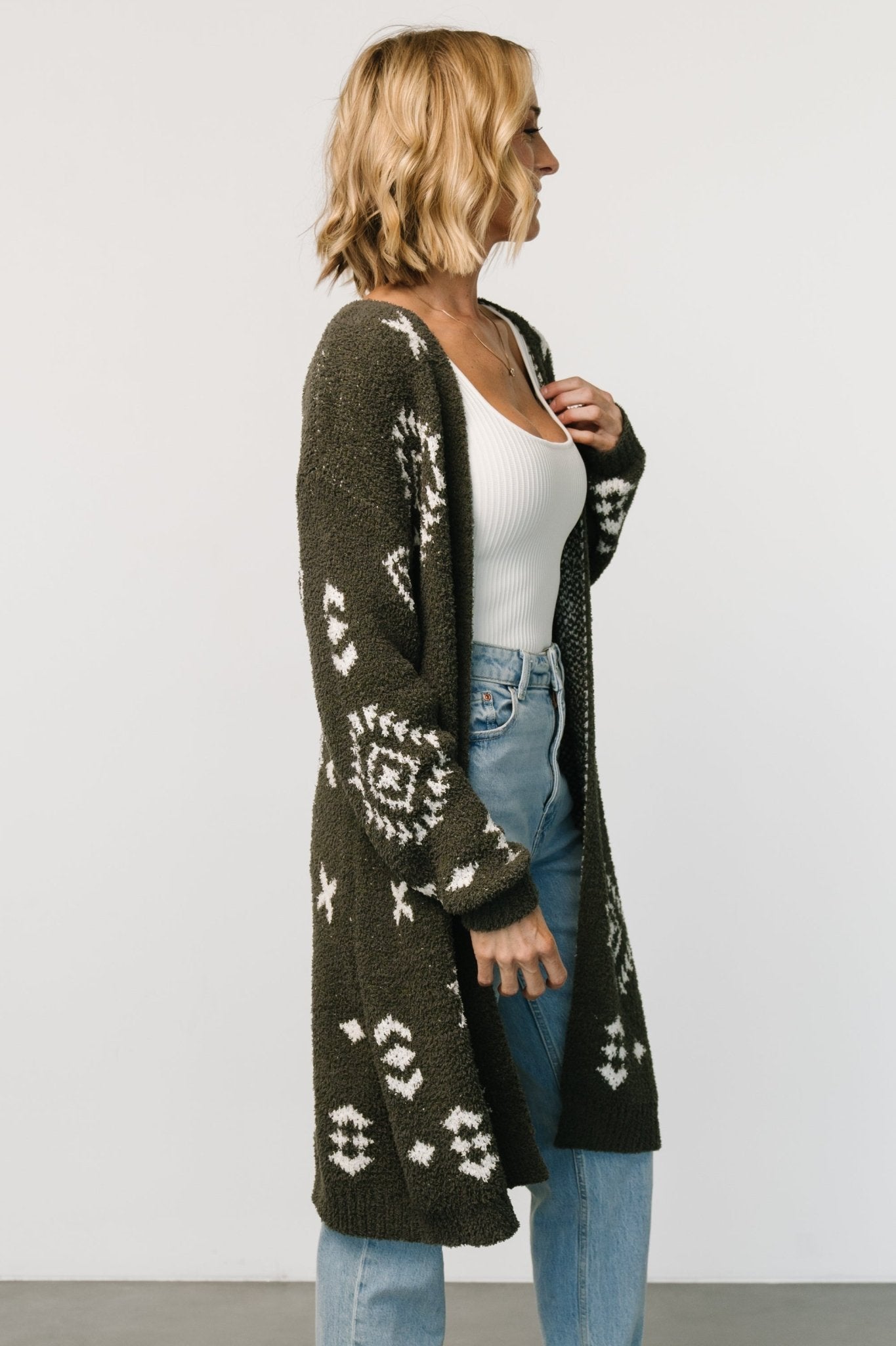 Missoula Oversized Cardigan | Olive + Off White - Baltic Born