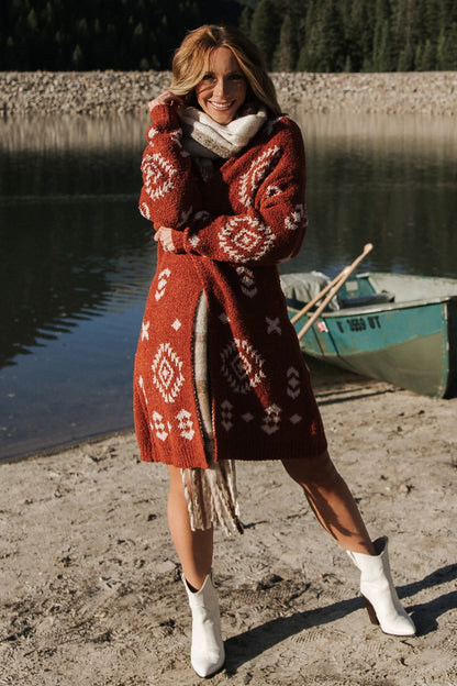 Missoula Oversized Cardigan | Rust + Beige - Baltic Born