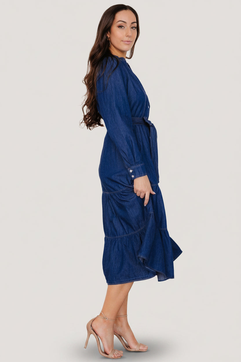 Baltic Born Womens Misty Midi Dress | Denim Blue | Size: XS Baltic Born Womens Misty Midi Dress | Denim Blue | Size: XS