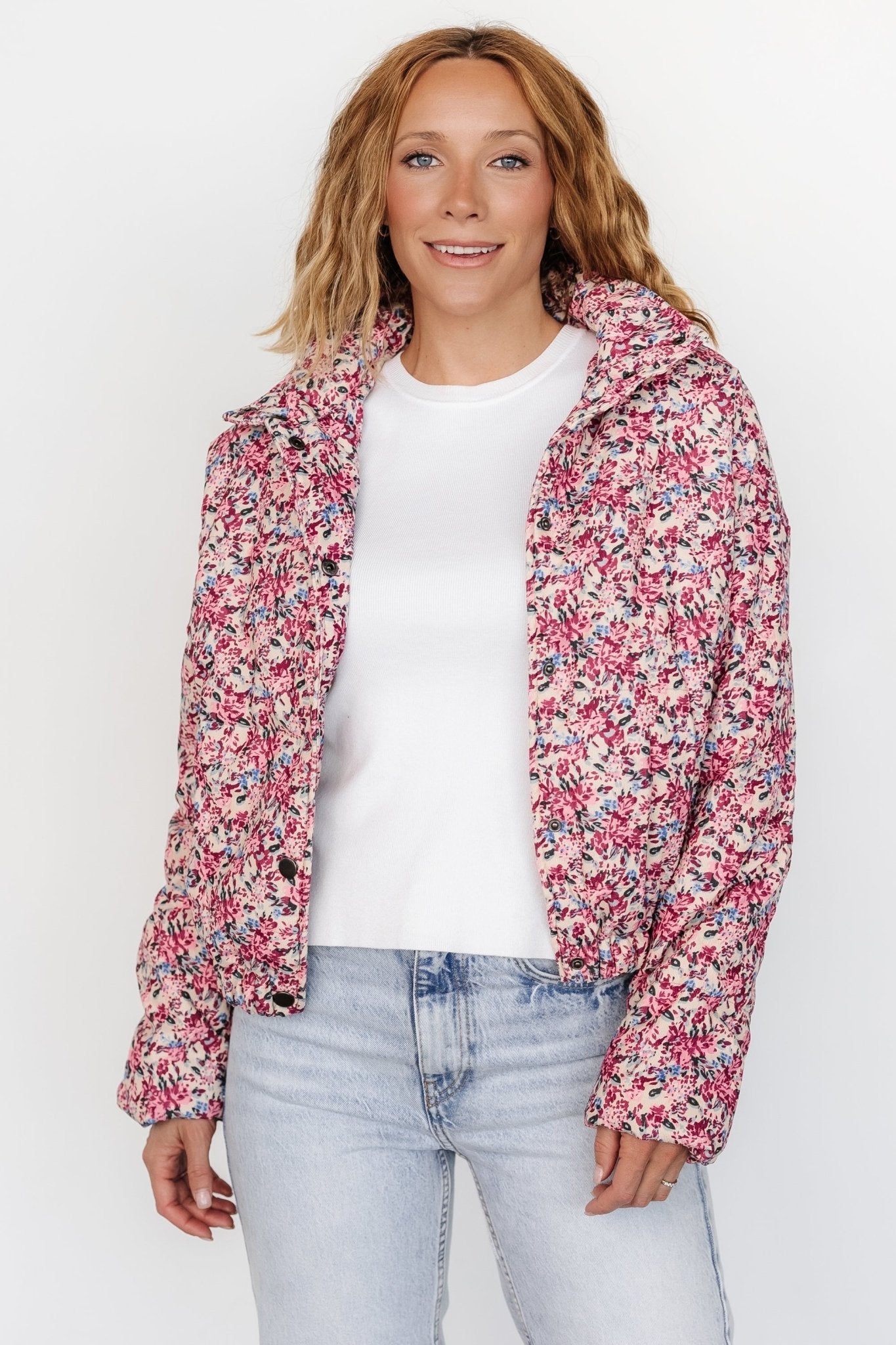 Mitchell Puffer Jacket | Fuchsia Multi - Baltic Born