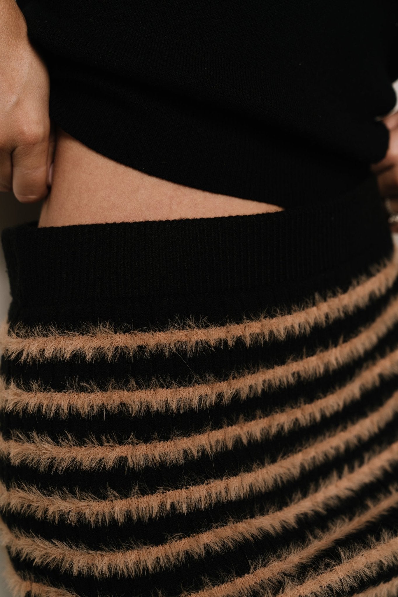 Mitzi Knit Midi Skirt | Black + Camel - Baltic Born