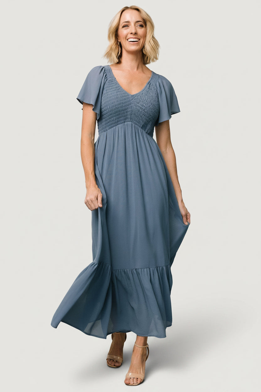Monica Smocked Dress | Whisper Blue Monica Smocked Dress | Whisper Blue