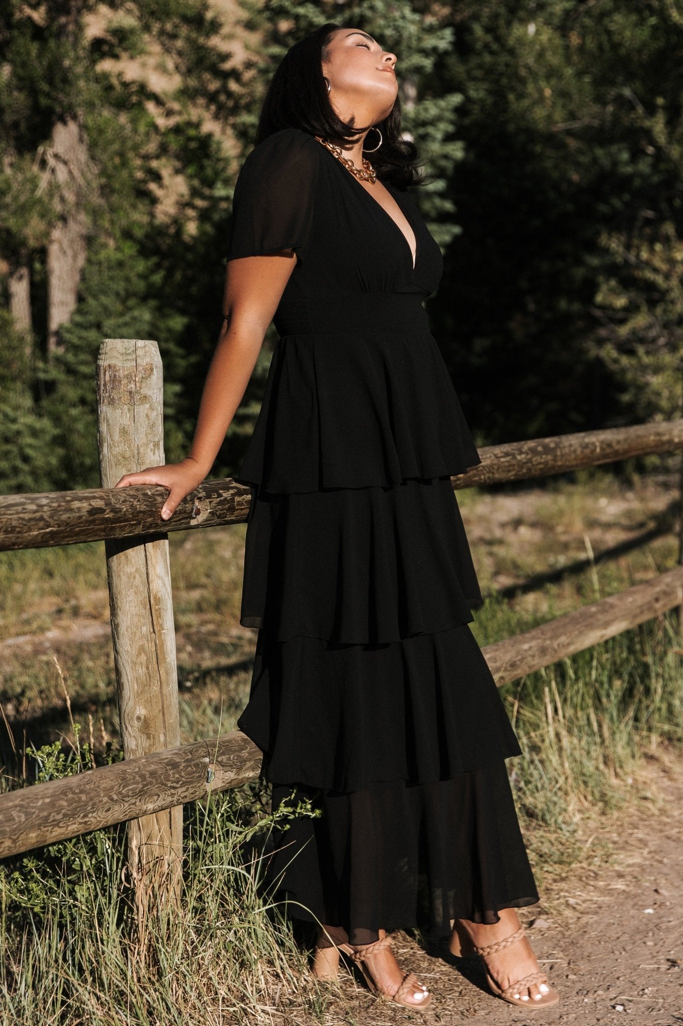 Montaigne Ruffle Maxi Dress | Black - Baltic Born