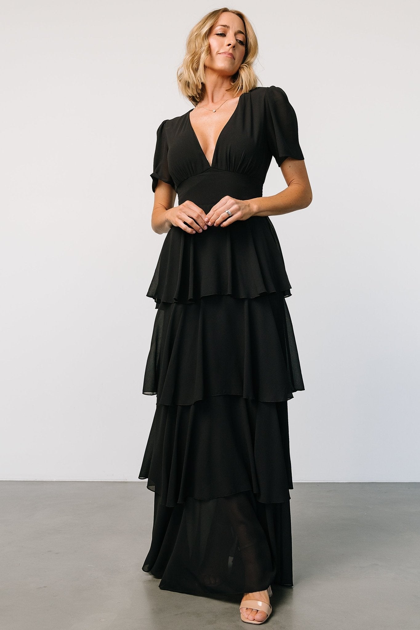 Montaigne Ruffle Maxi Dress | Black - Baltic Born