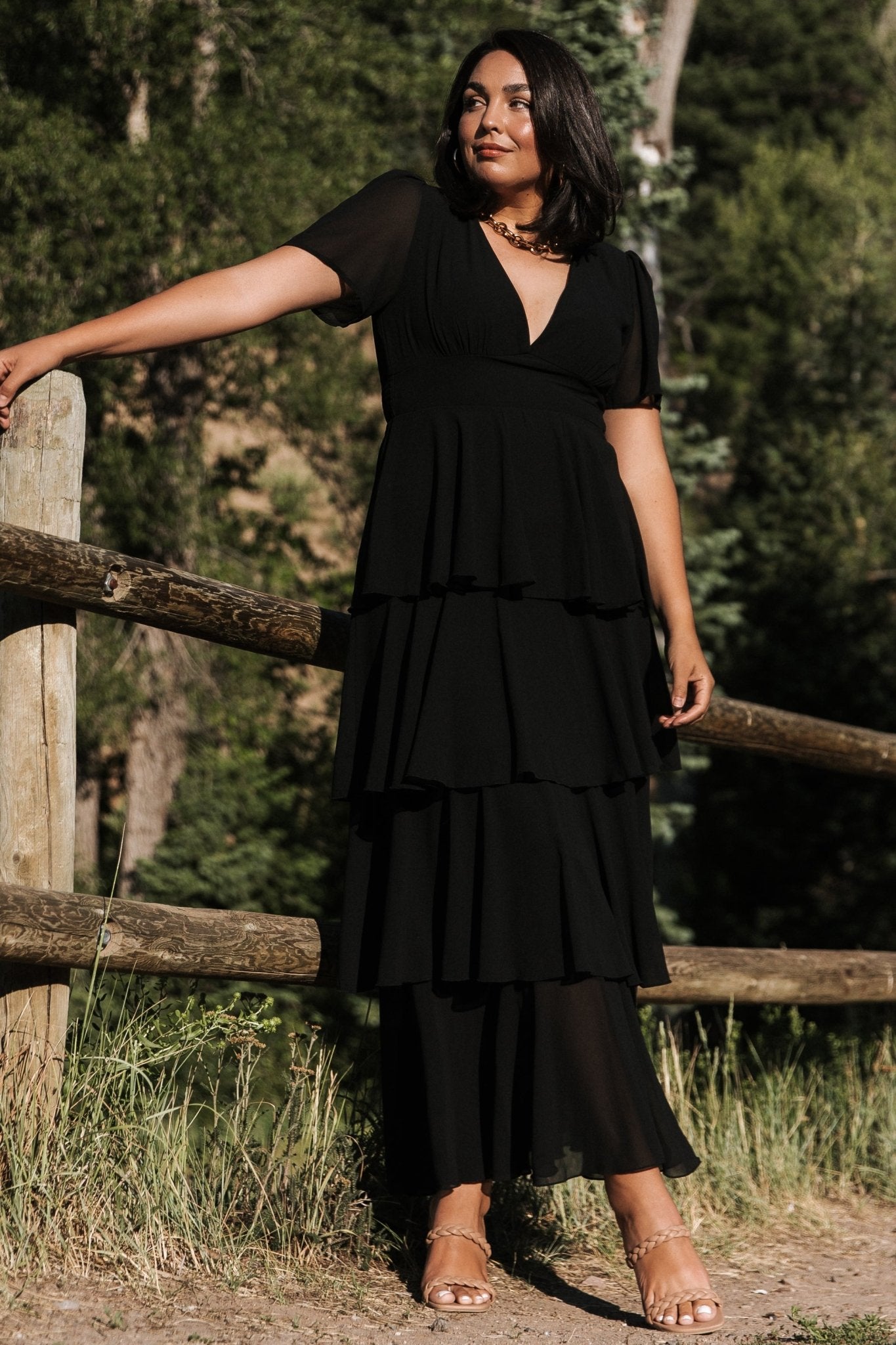 Montaigne Ruffle Maxi Dress | Black Montaigne Ruffle Maxi Dress | Black
