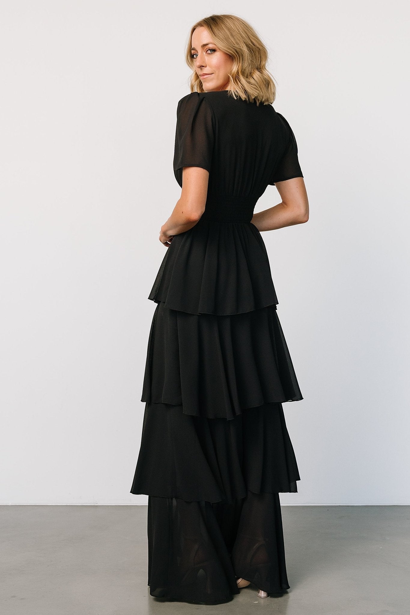 Montaigne Ruffle Maxi Dress | Black - Baltic Born