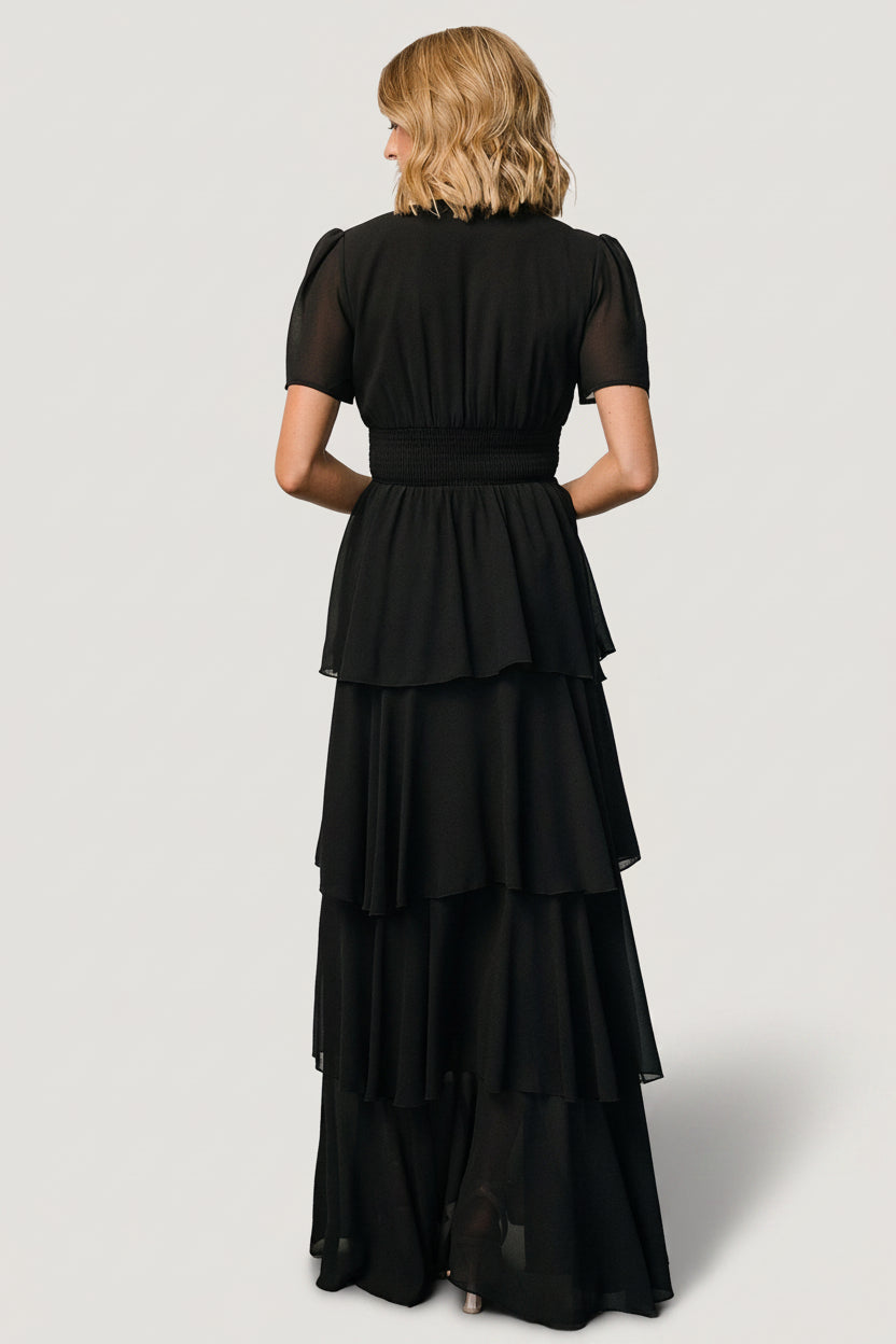 Baltic Born Womens Montaigne Ruffle Maxi Dress | Black | Size: Small Baltic Born Womens Montaigne Ruffle Maxi Dress | Black | Size: Small