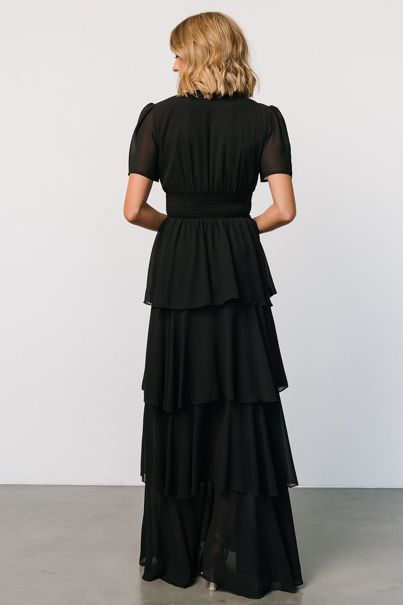 Montaigne Ruffle Maxi Dress | Black - Baltic Born