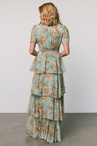 Montaigne Ruffle Maxi Dress | Blue Sage Floral - Baltic Born