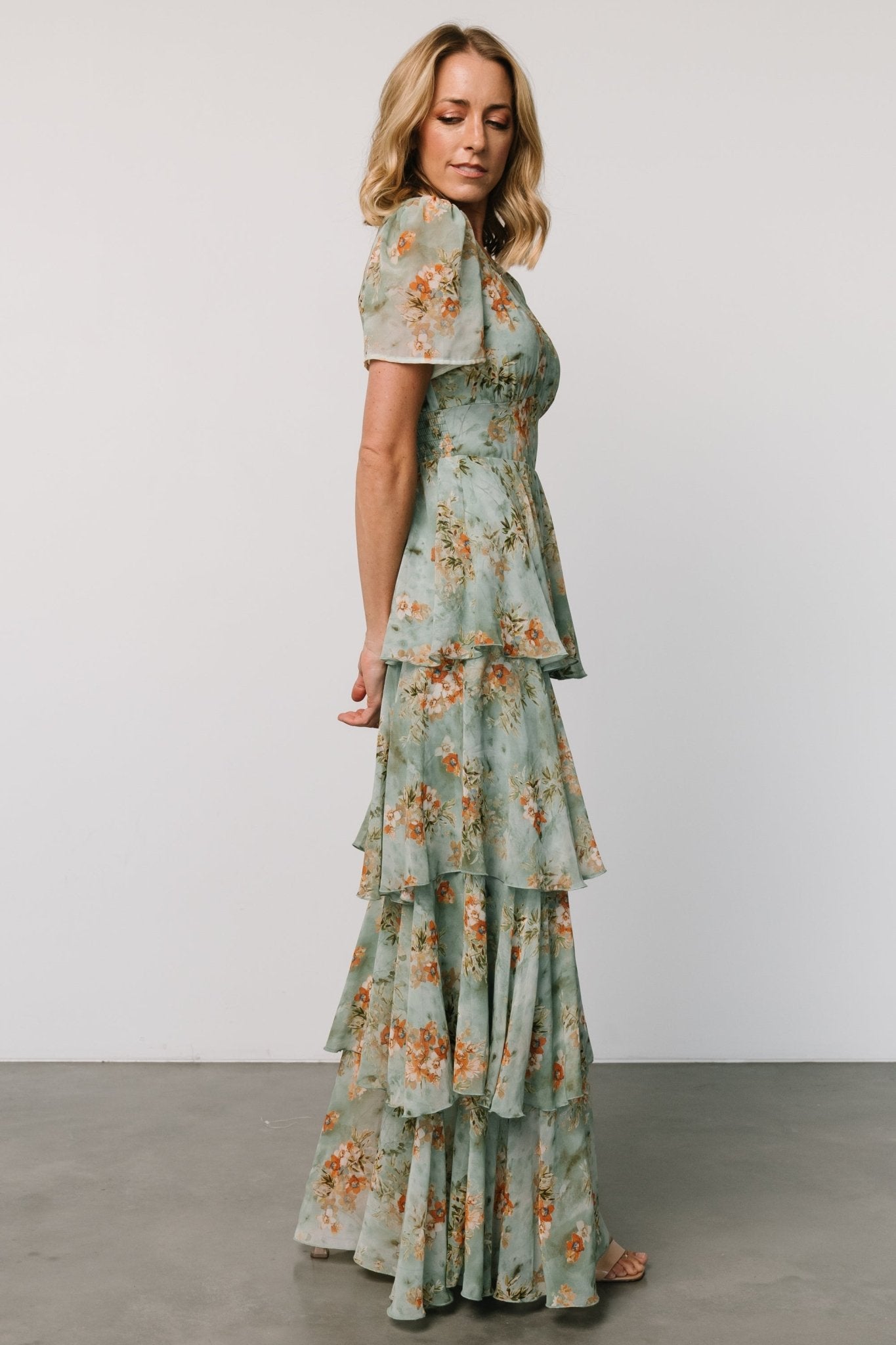 Montaigne Ruffle Maxi Dress | Blue Sage Floral - Baltic Born