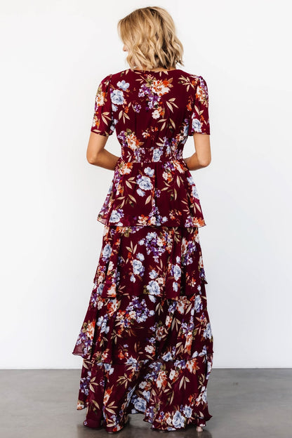 Montaigne Ruffle Maxi Dress | Mulberry Floral - Baltic Born