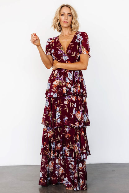 Montaigne Ruffle Maxi Dress | Mulberry Floral - Baltic Born