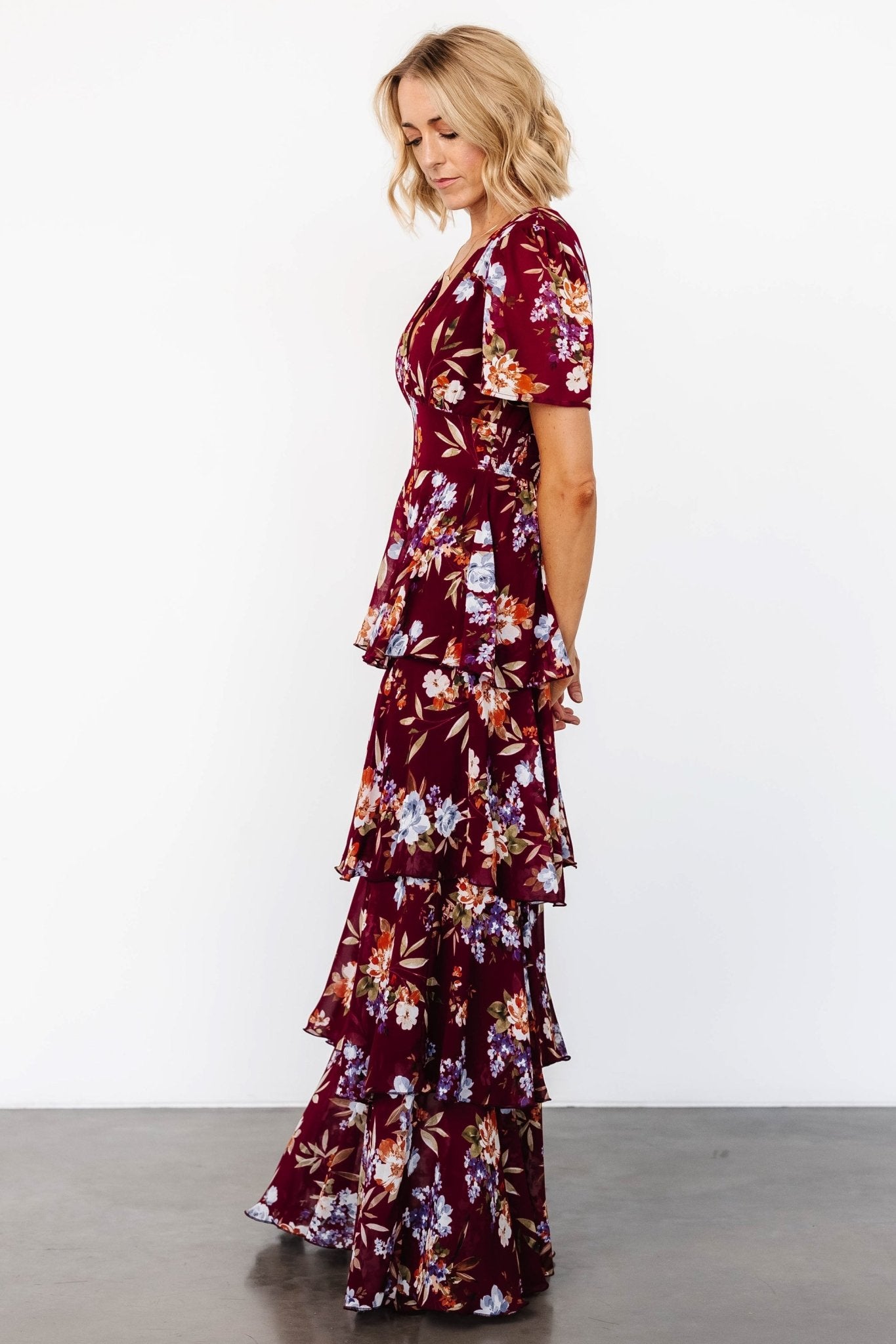 Montaigne Ruffle Maxi Dress | Mulberry Floral - Baltic Born