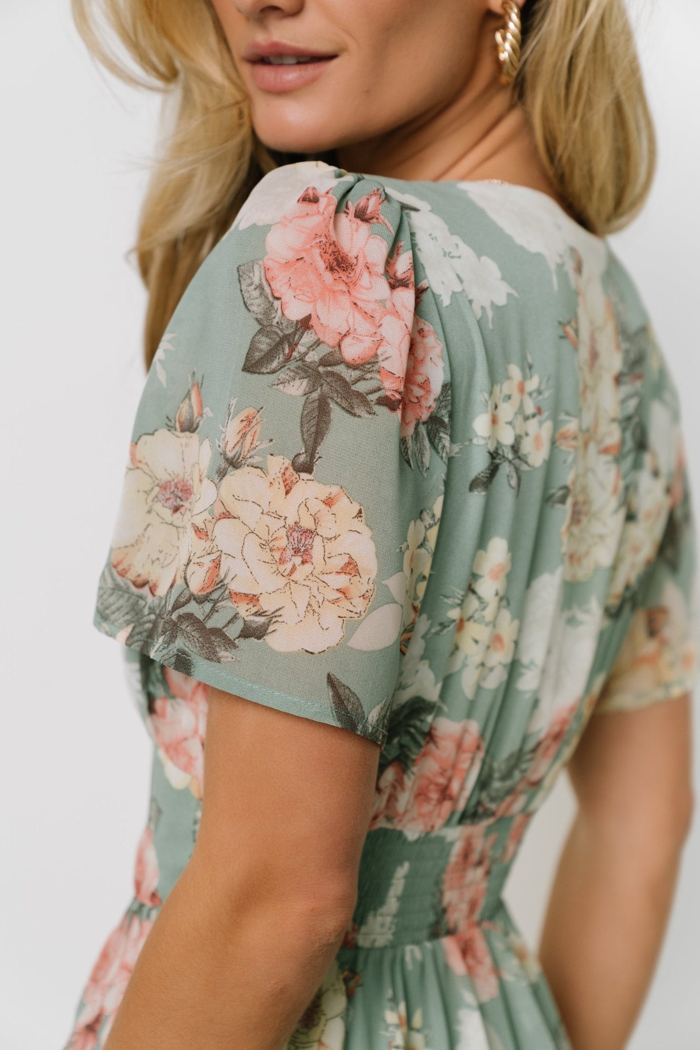 Baltic Born Womens Montaigne Ruffle Maxi Dress | Sage Floral | Size: Small Baltic Born Womens Montaigne Ruffle Maxi Dress | Sage Floral | Size: Small