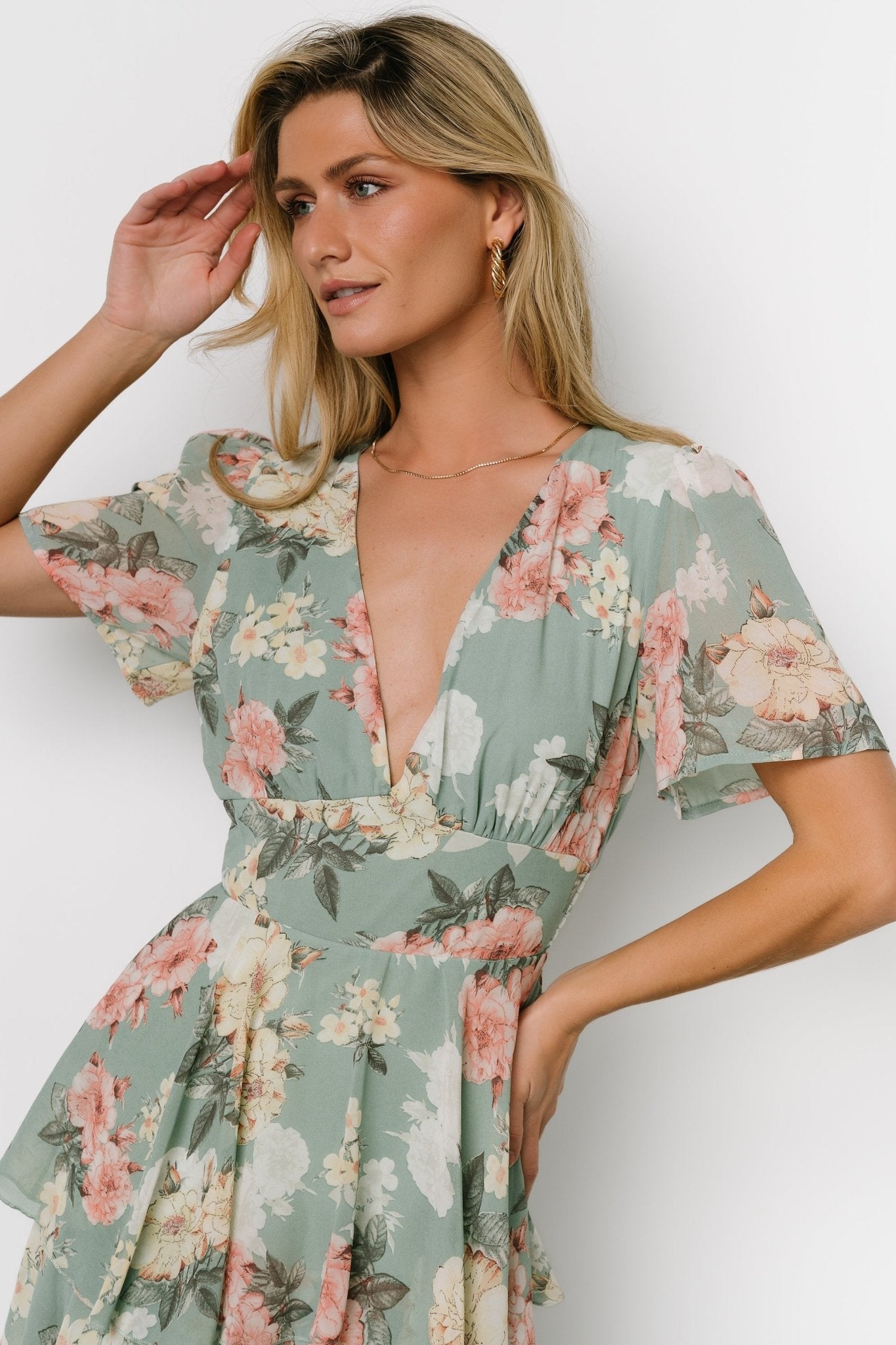 Montaigne Ruffle Maxi Dress | Sage Floral - Baltic Born