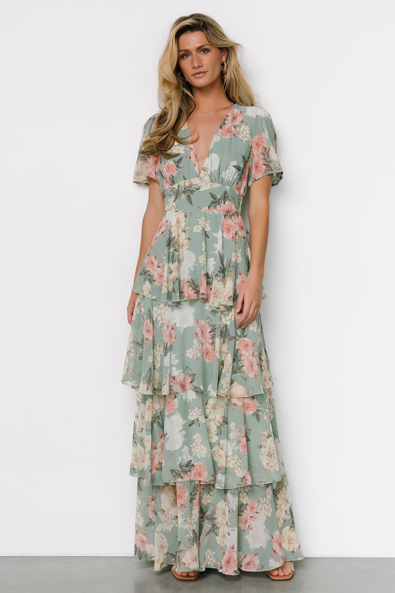 Montaigne Ruffle Maxi Dress | Sage Floral - Baltic Born