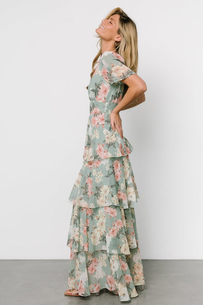 Montaigne Ruffle Maxi Dress | Sage Floral - Baltic Born