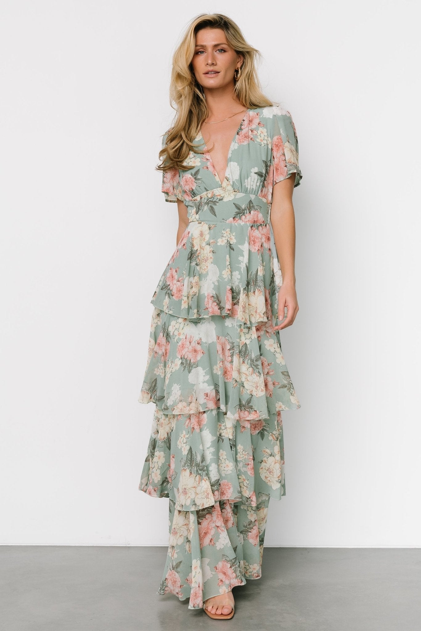 Montaigne Ruffle Maxi Dress | Sage Floral - Baltic Born