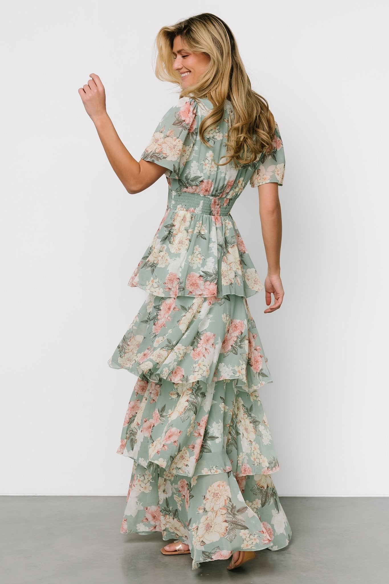 Montaigne Ruffle Maxi Dress | Sage Floral - Baltic Born