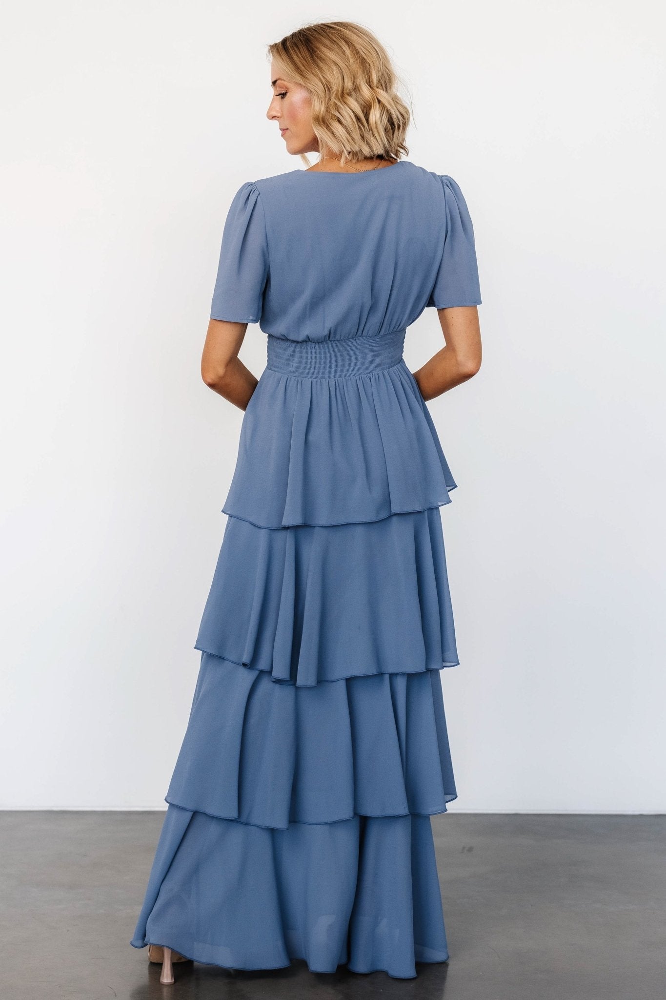 Montaigne Ruffle Maxi Dress | Whisper Blue - Baltic Born