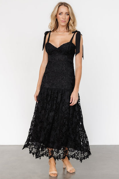 Monte Carlo Lace Midi Dress | Black - Baltic Born