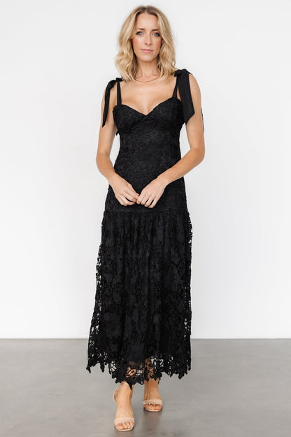 Monte Carlo Lace Midi Dress | Black - Baltic Born