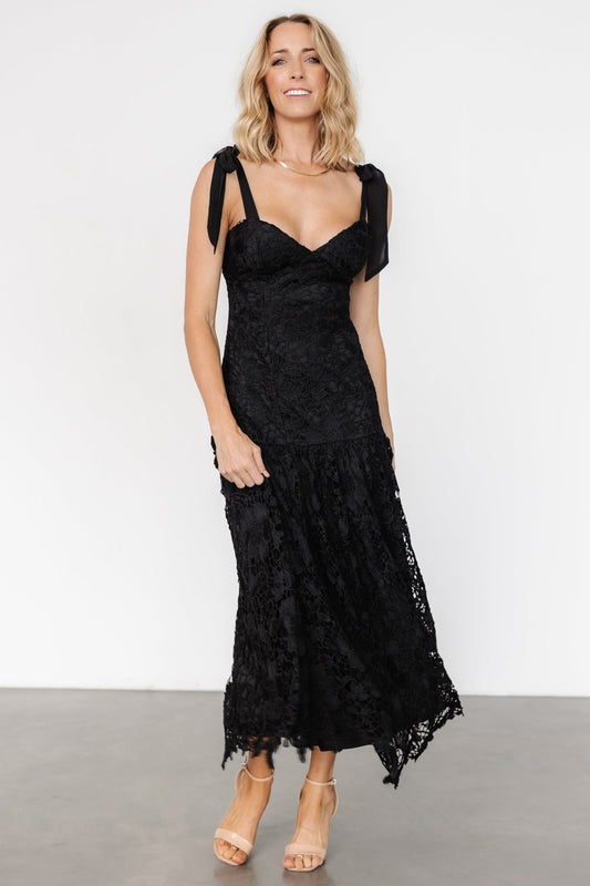 Monte Carlo Lace Midi Dress | Black - Baltic Born