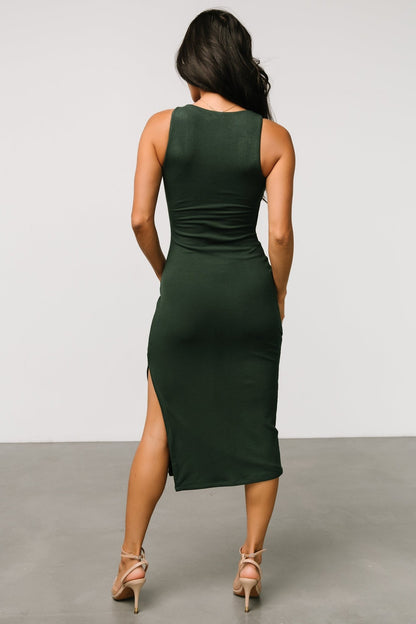 Moore Ribbed Tank Midi Dress | Dark Green - Baltic Born