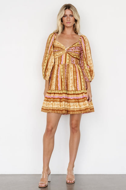 Moriah Mini Dress | Camel Multi - Baltic Born