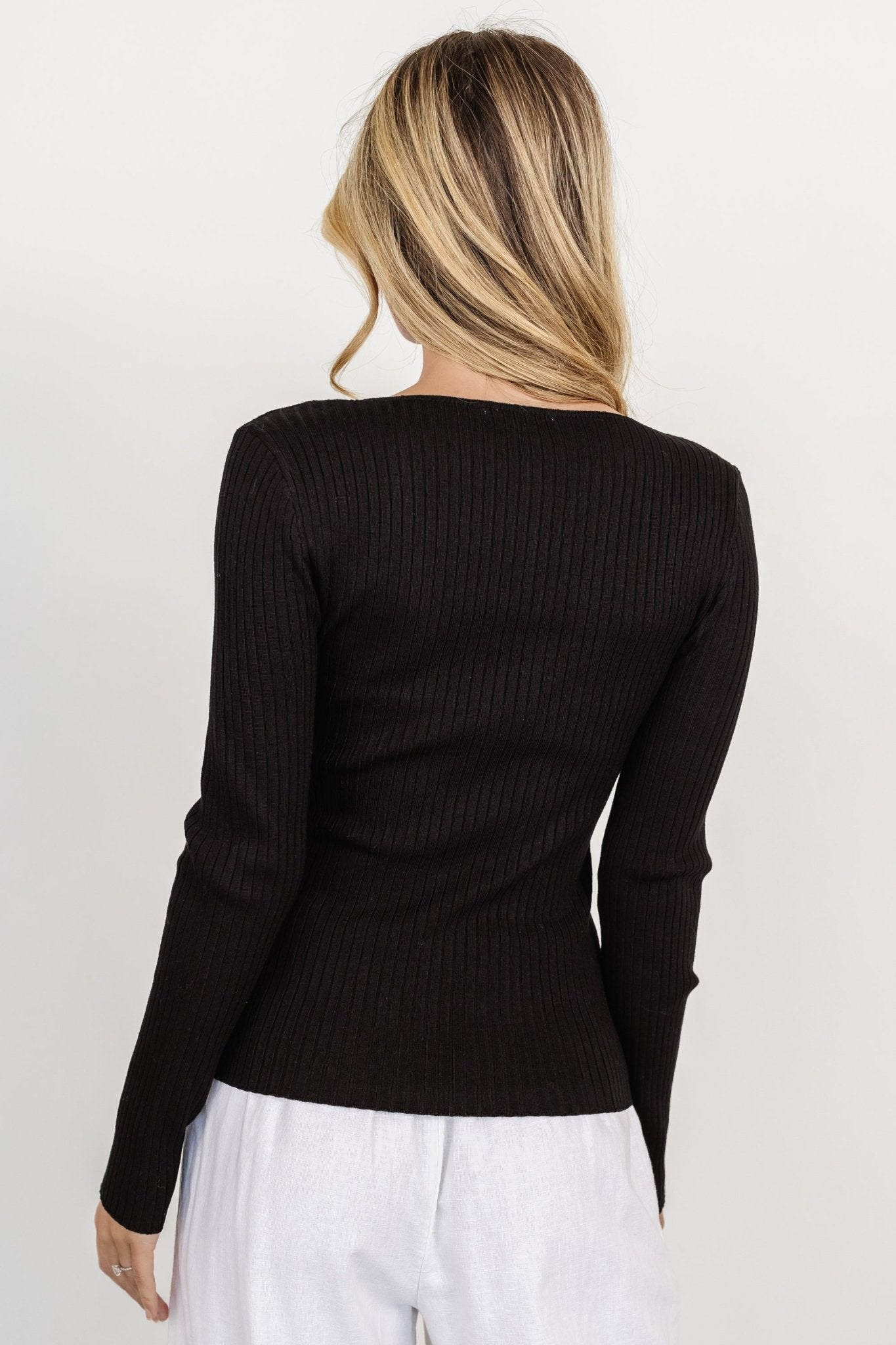 Morris Ribbed Knit Top | Black - Baltic Born