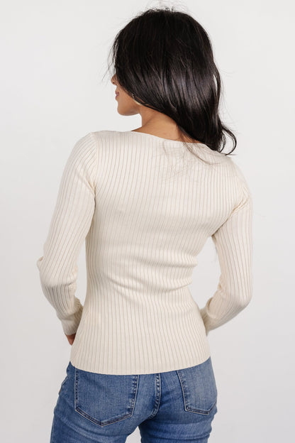 Morris Ribbed Knit Top | Cream - Baltic Born