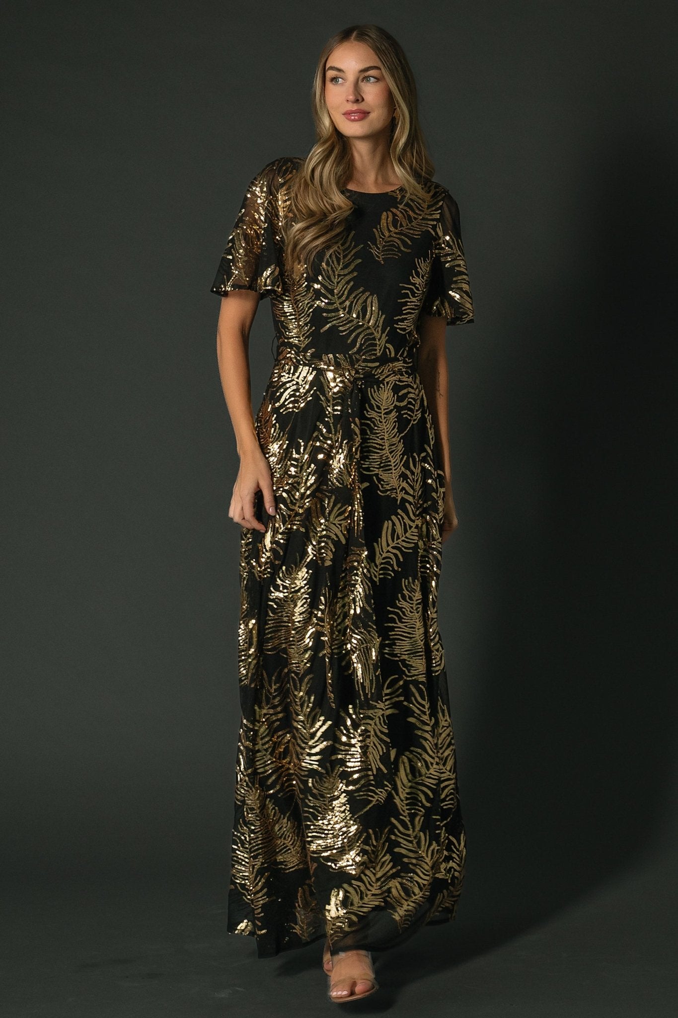 Muse Sequin Maxi Dress | Black + Gold - Baltic Born