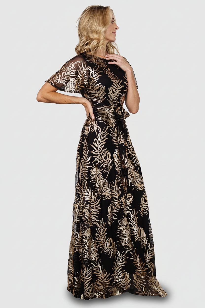 Beril Mint Sequin One-Shoulder Plus Size Maxi Dress