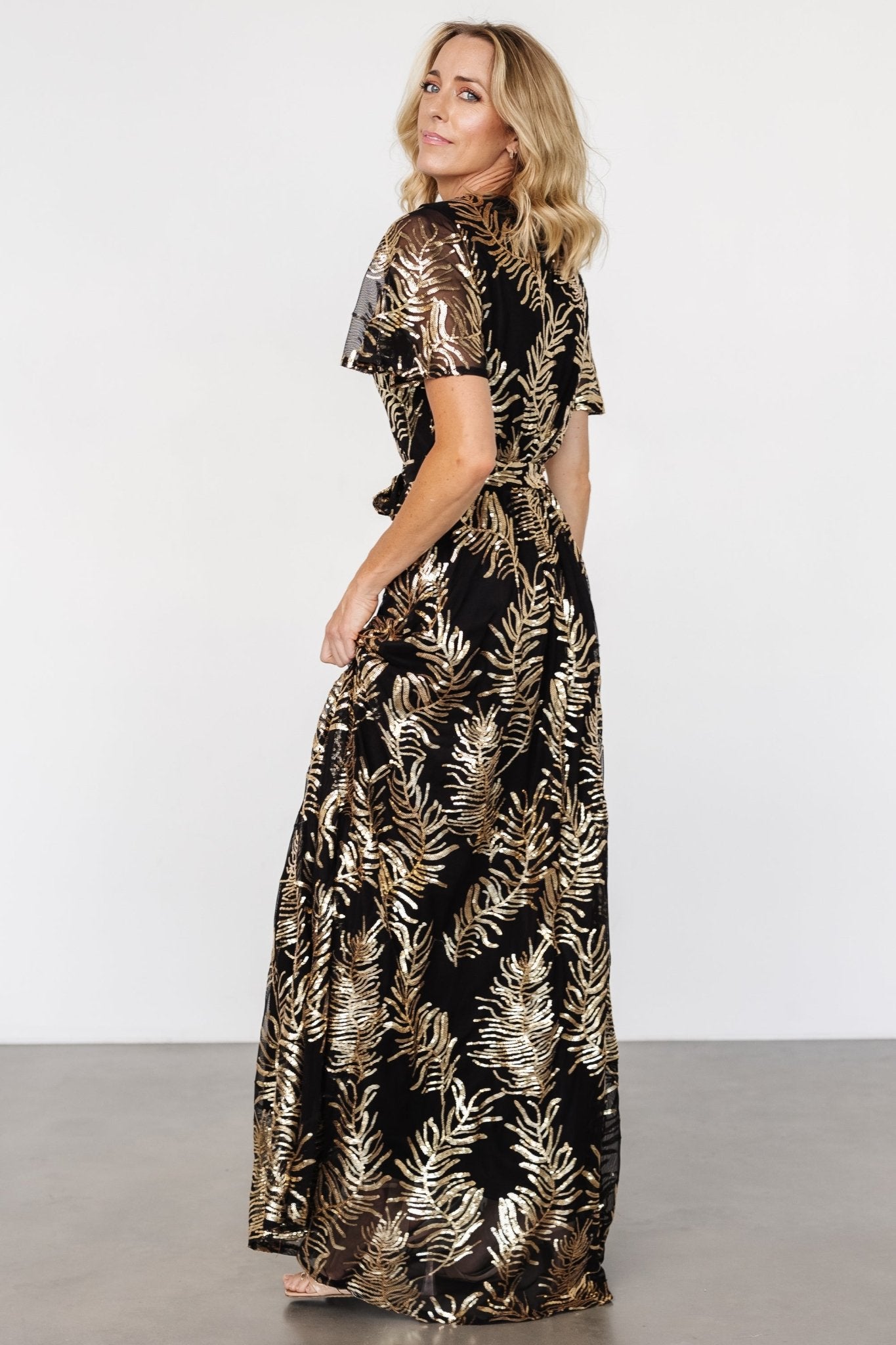 Muse Sequin Maxi Dress | Black + Gold - Baltic Born