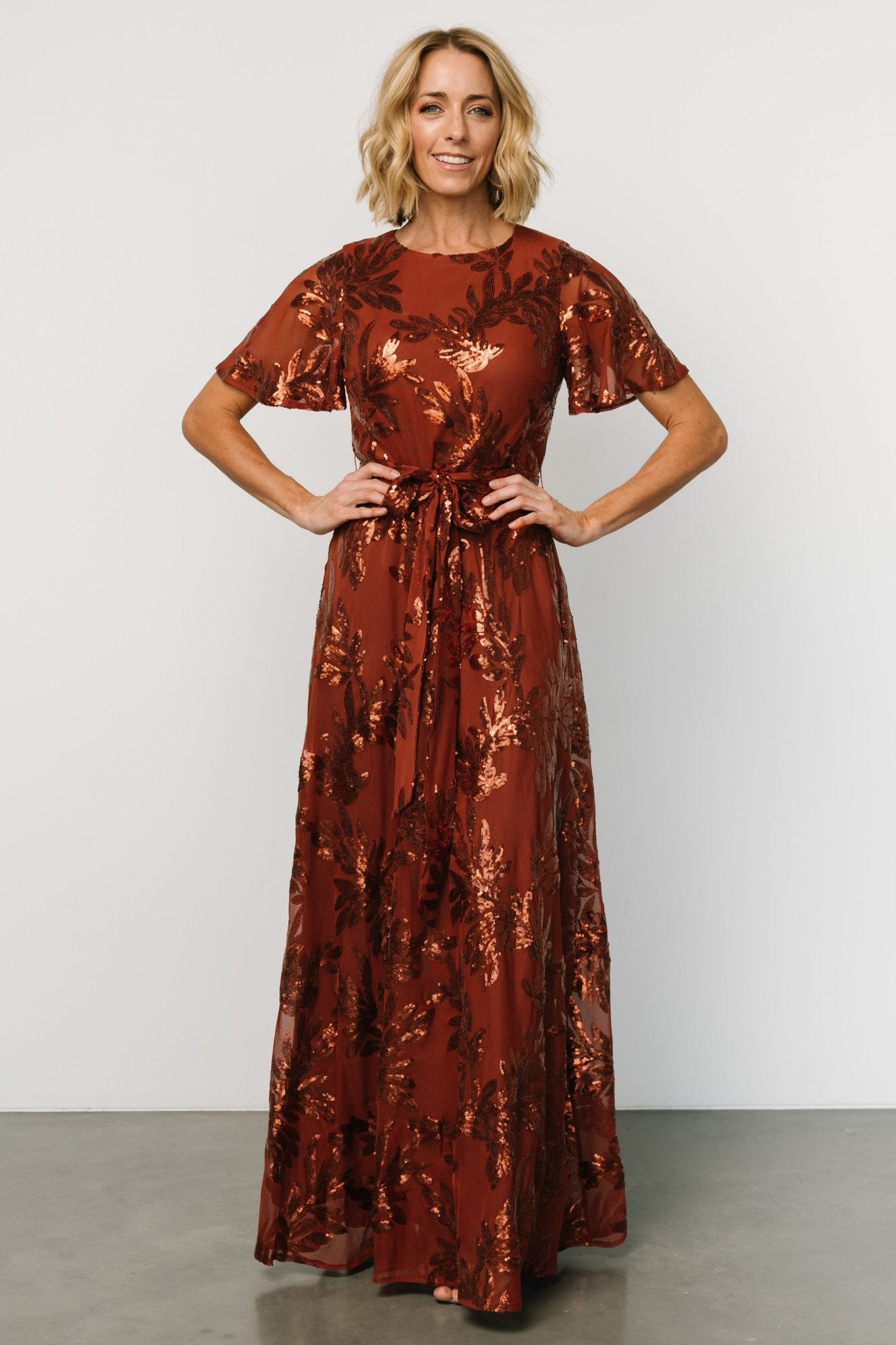 Muse Sequin Maxi Dress | Cinnamon - Baltic Born