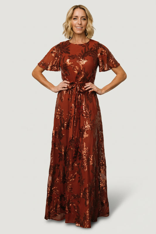 Muse Sequin Maxi Dress | Cinnamon - Baltic Born
