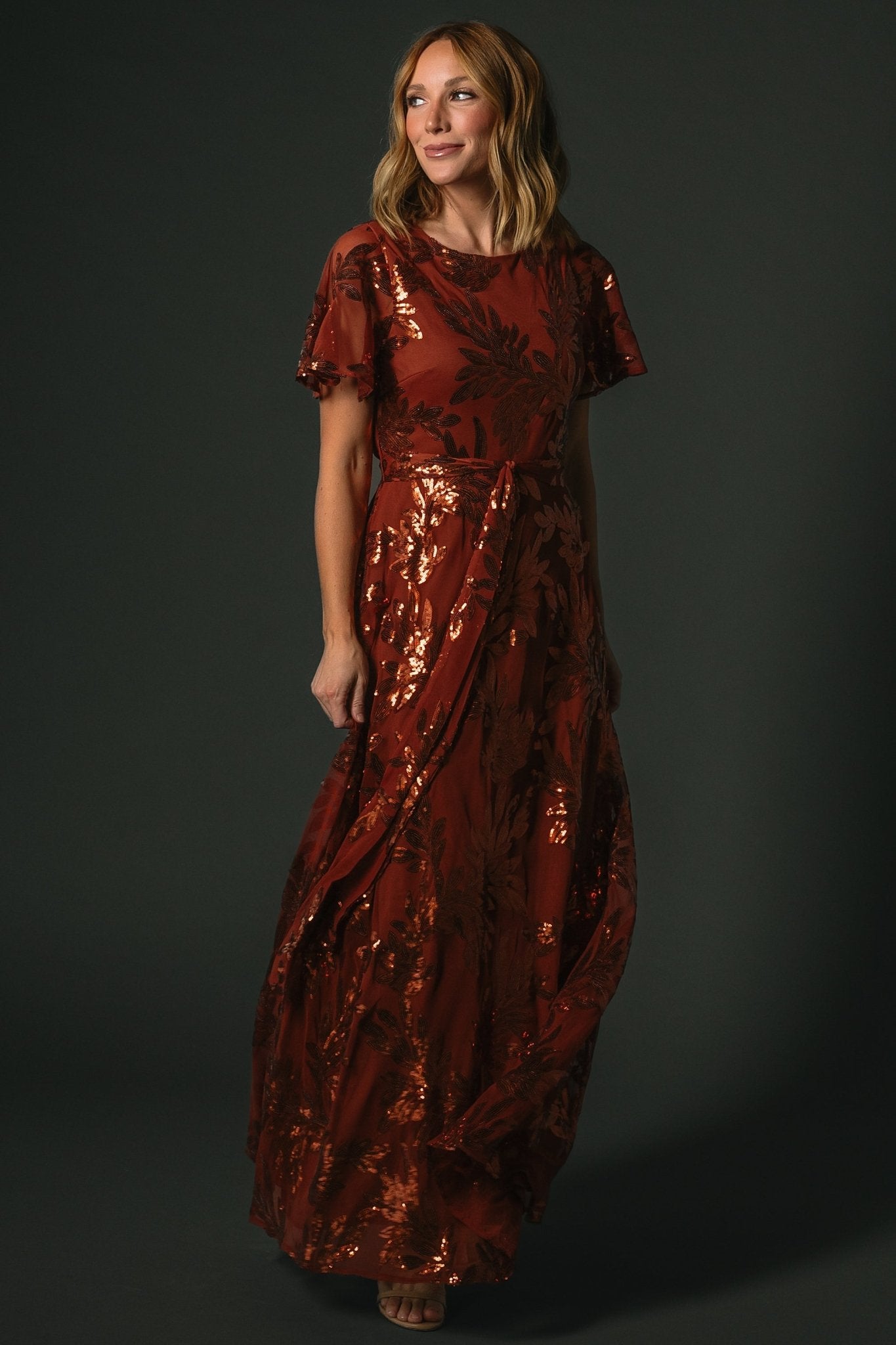 Baltic Born Womens Muse Sequin Maxi Dress | Cinnamon | Size: XS Baltic Born Womens Muse Sequin Maxi Dress | Cinnamon | Size: XS