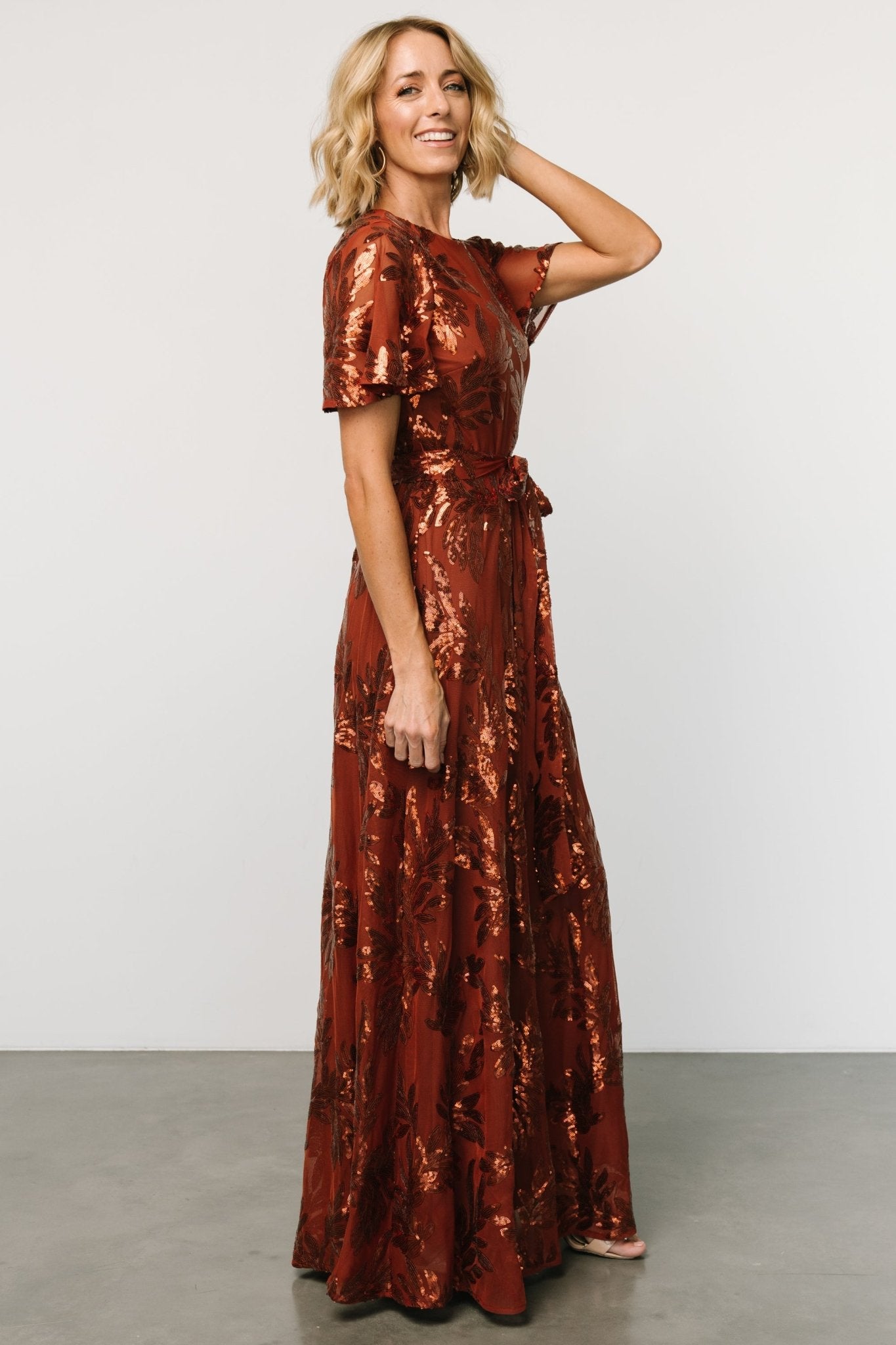 Muse Sequin Maxi Dress | Cinnamon - Baltic Born