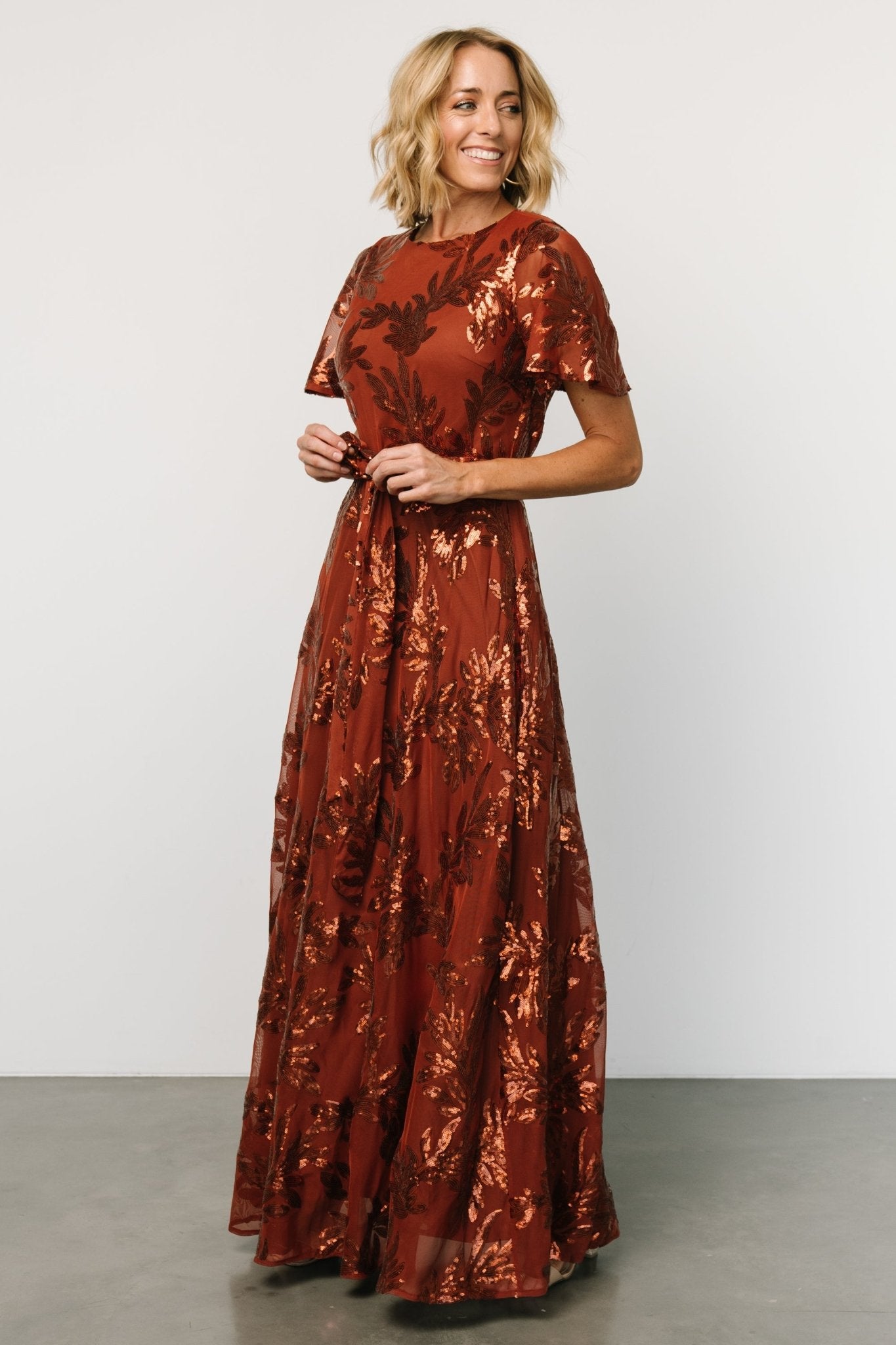 Muse Sequin Maxi Dress | Cinnamon - Baltic Born