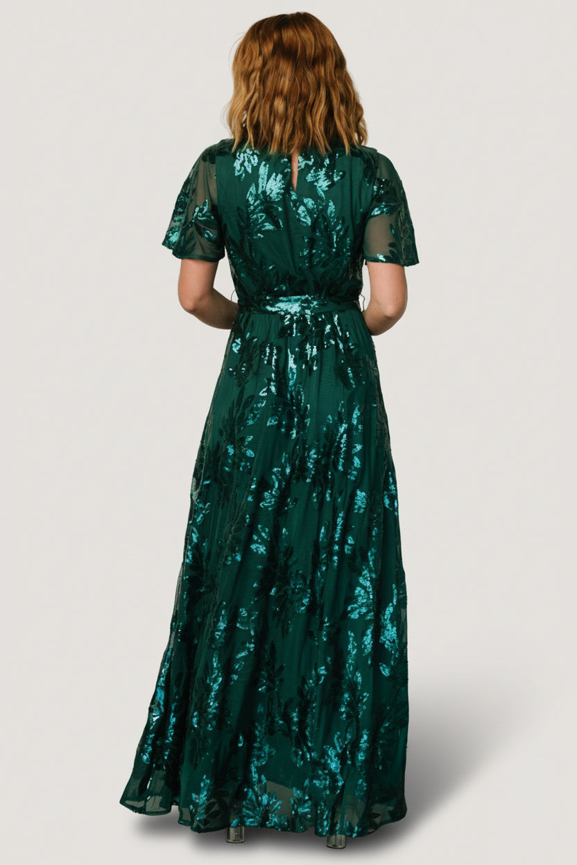 Muse Sequin Maxi Dress Emerald Green Gown | Baltic Born M Muse Sequin Maxi Dress Emerald Green Gown | Baltic Born M