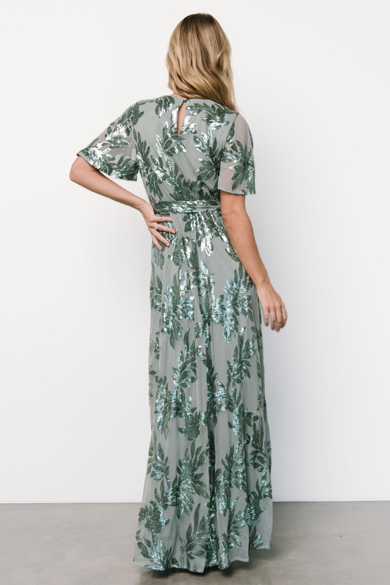 Muse Sequin Maxi Dress | Eucalyptus - Baltic Born