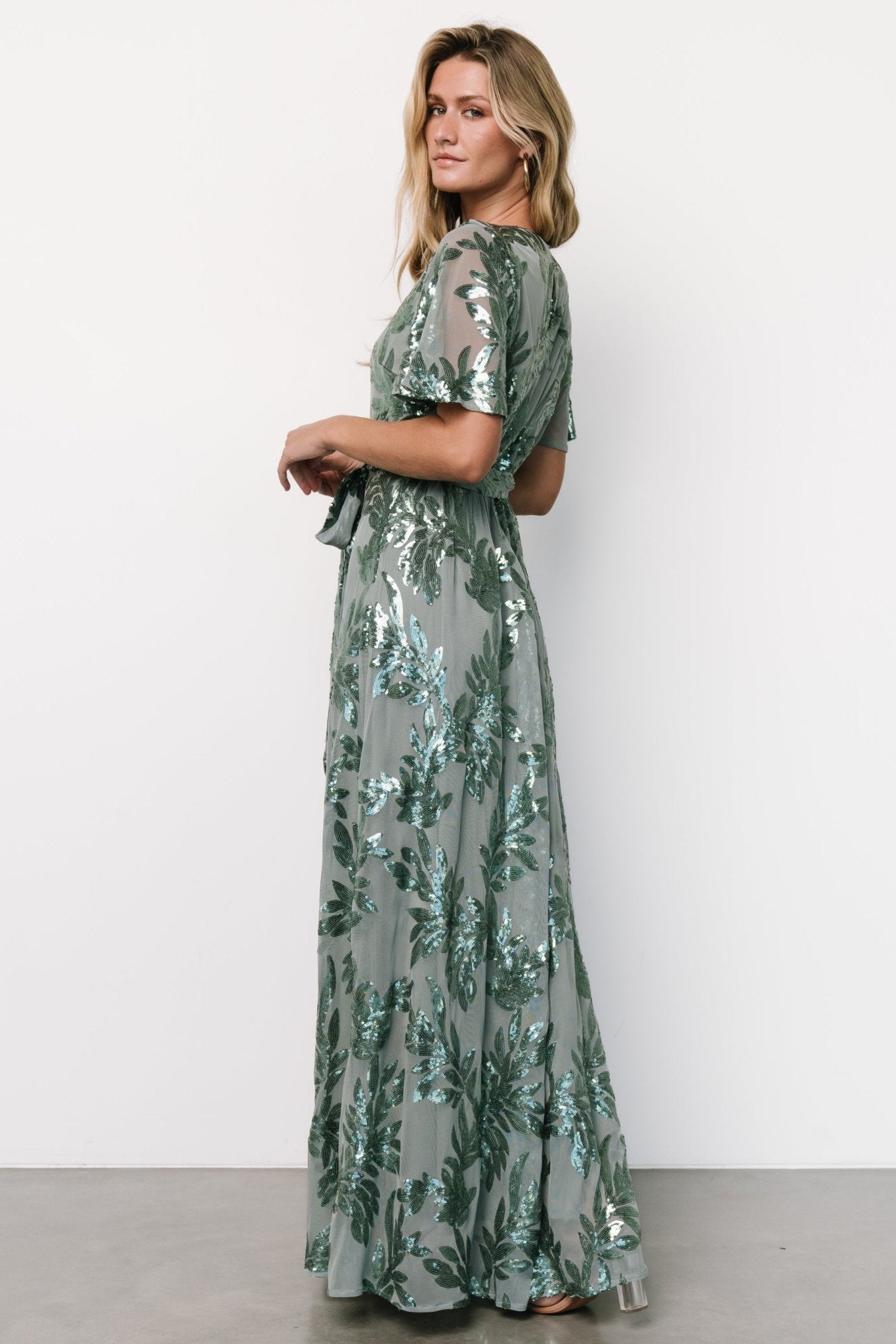 Muse Sequin Maxi Dress | Eucalyptus - Baltic Born