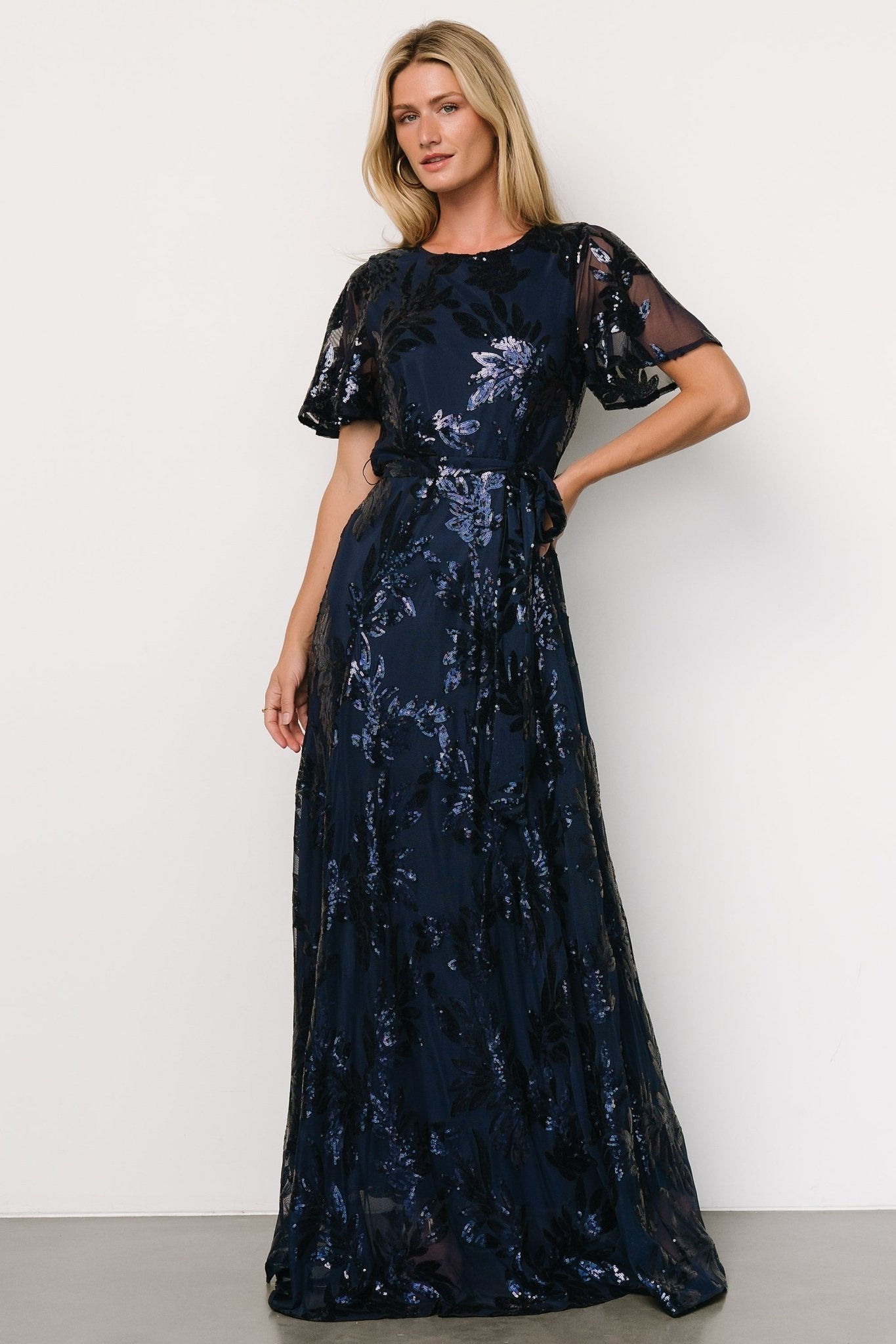 Muse Sequin Maxi Dress | Navy - Baltic Born