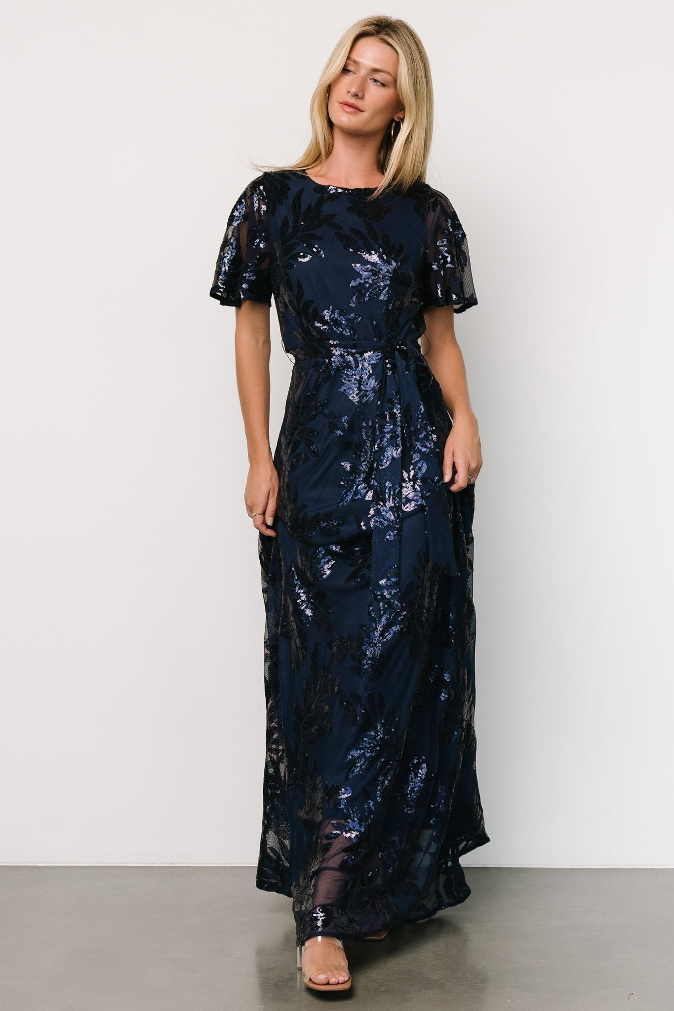 Muse Sequin Maxi Dress | Navy - Baltic Born