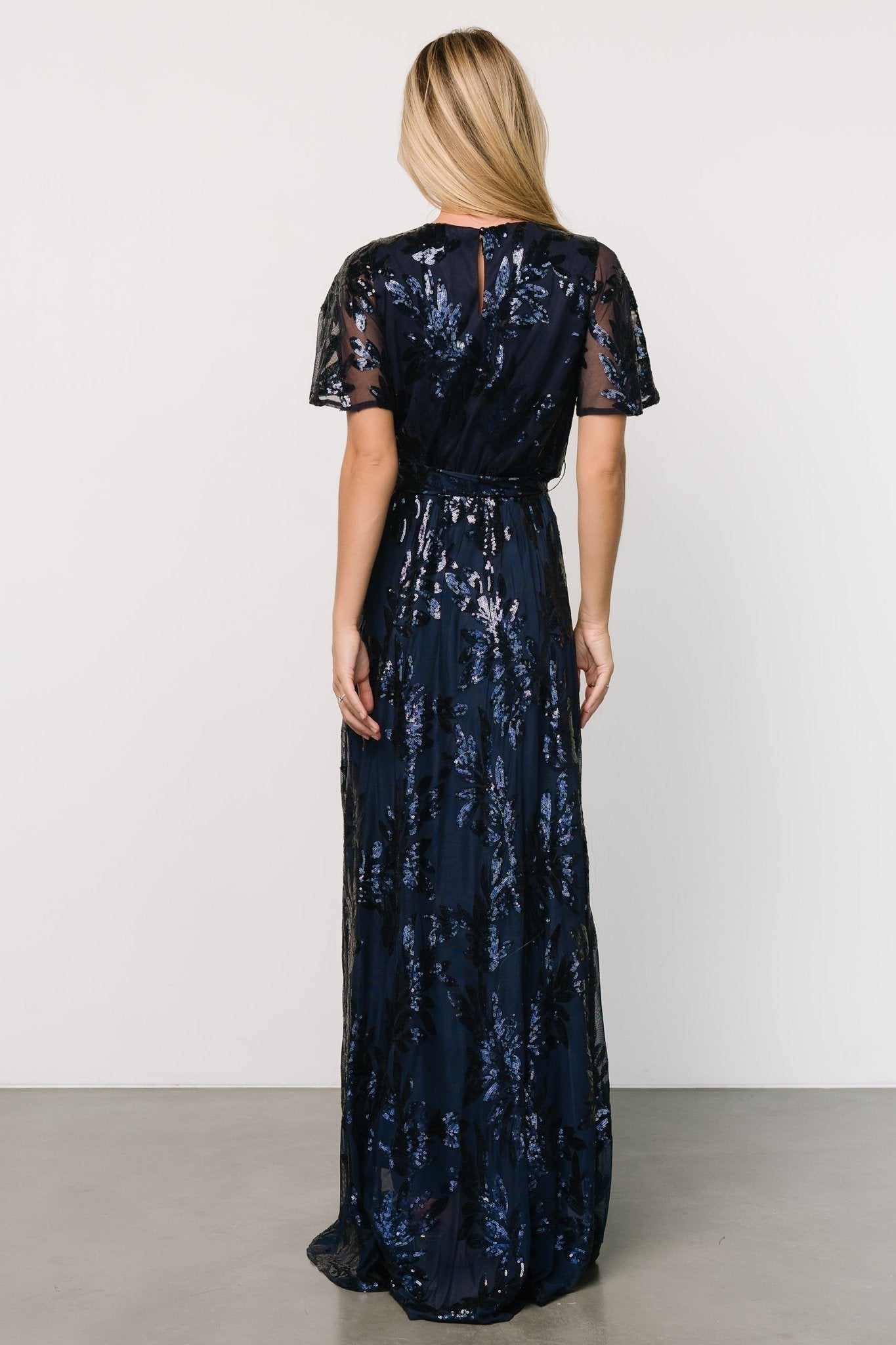 Muse Sequin Maxi Dress Navy - Main Image
